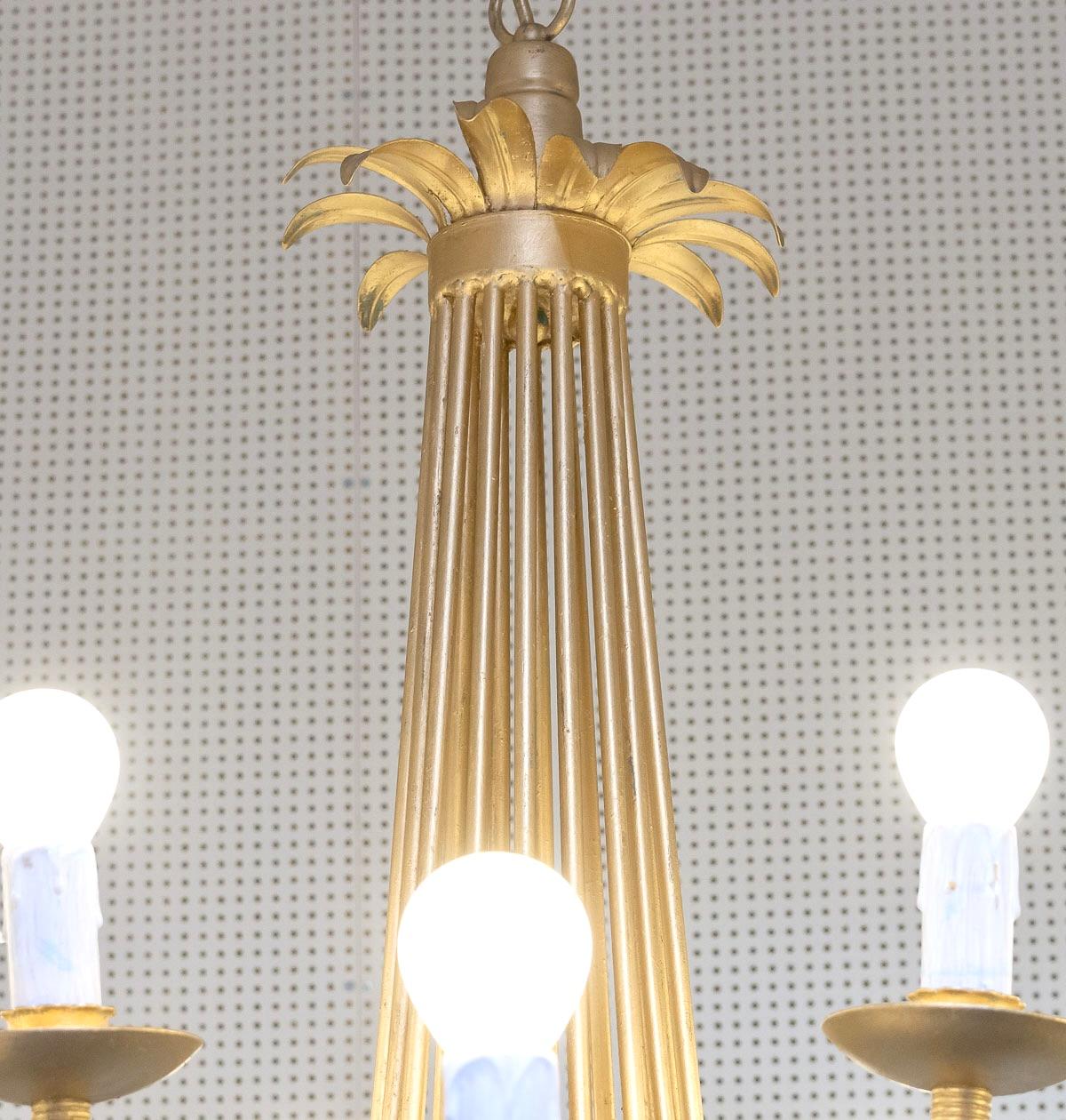 Grand lustre à 16 lumières de Maison Roche, 1960 Bon état - En vente à Saint-Ouen, FR