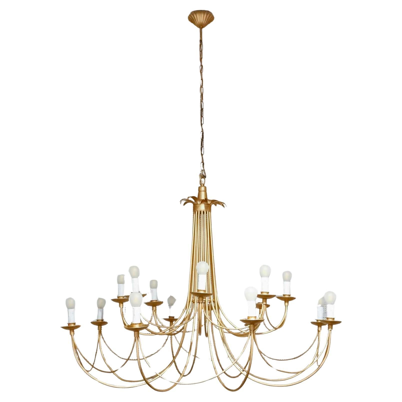 1960 Large 16-light chandelier by Maison Roche For Sale