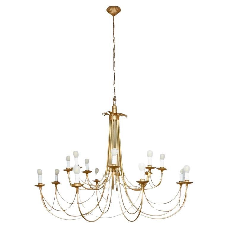 Großer 16-Licht-Kronleuchter von Maison Roche, 1960 im Angebot