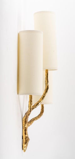 1960 Large Bronze Wall Lamp Maison Arlus