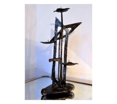 1960 Large Brutalist Candle Holder, Spain