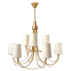 1960 Large Gilded Chandelier of the House FlorArt
