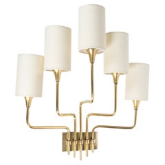 1960 Grande coppia di appliques in ottone dorato, Maison Honoré