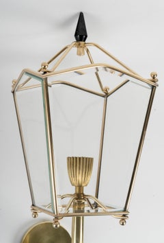 Grande paire d'appliques par Jacque Adnet, 1960