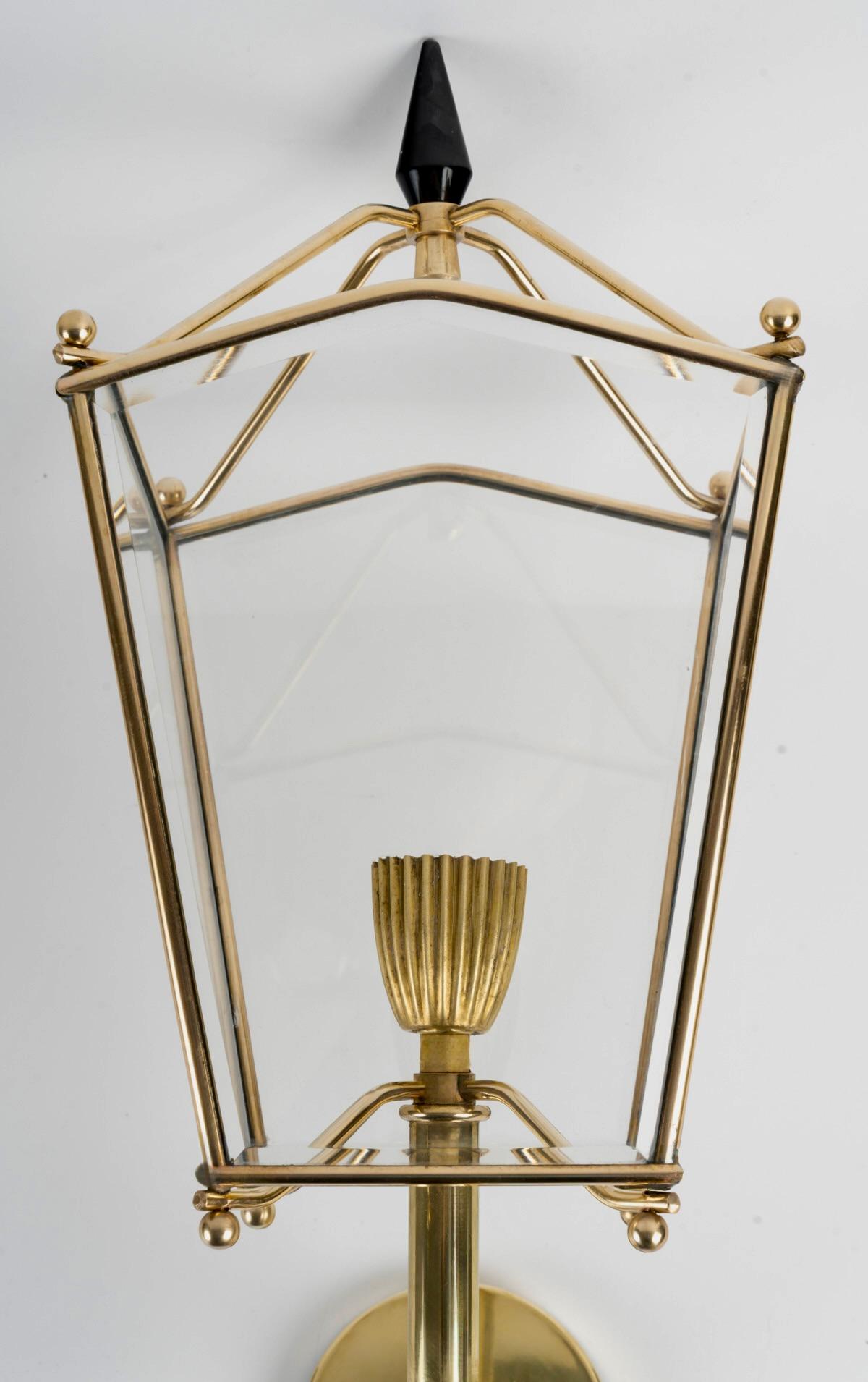 1960 Großes Paar Windlichter von Jacque Adnet im Zustand „Gut“ im Angebot in Saint-Ouen, FR