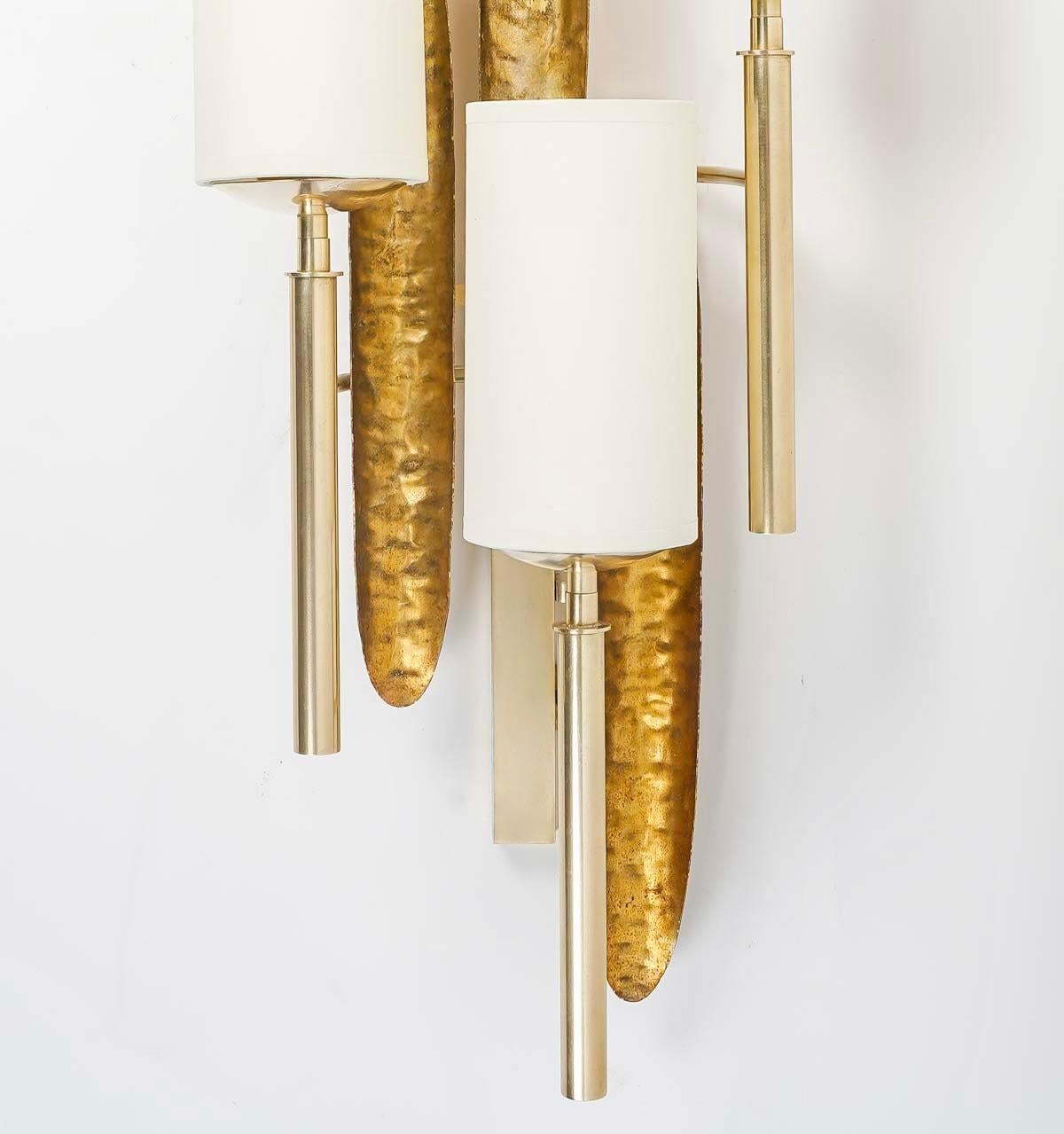 1960 Large pair of sconces from the Maison Roche In Good Condition For Sale In Saint-Ouen, FR