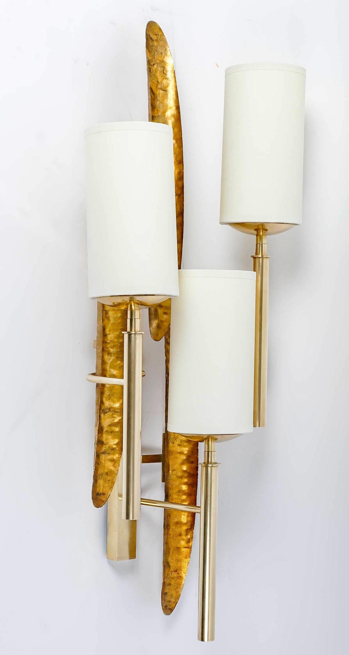 Mid-20th Century 1960 Large pair of sconces from the Maison Roche For Sale