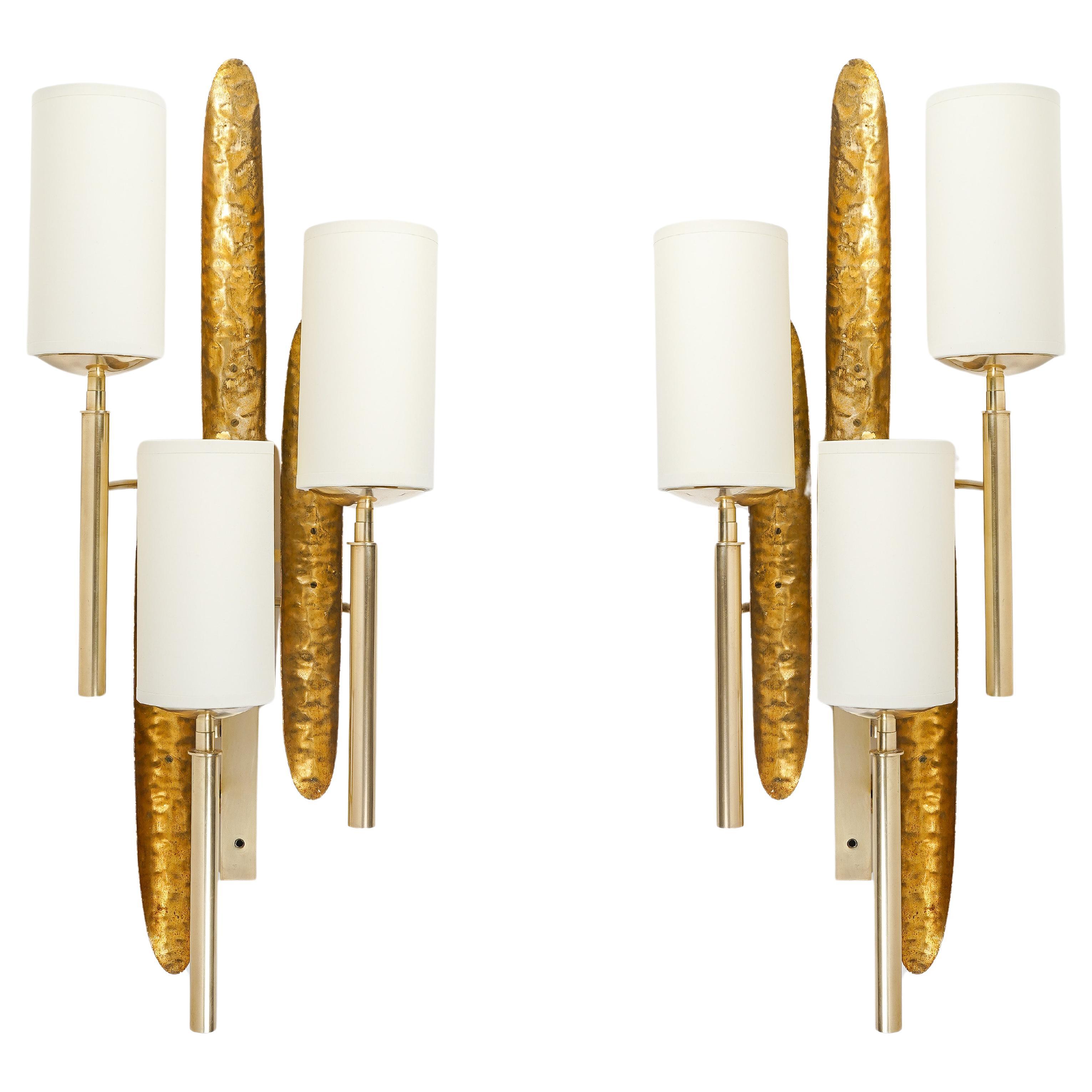1960 Large pair of sconces from the Maison Roche For Sale