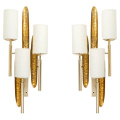 Vintage 1960 Large pair of sconces from the Maison Roche