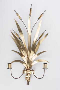 1960 Large Pair of Wall Lights "Bouquet of rushes" Maison FlorArt