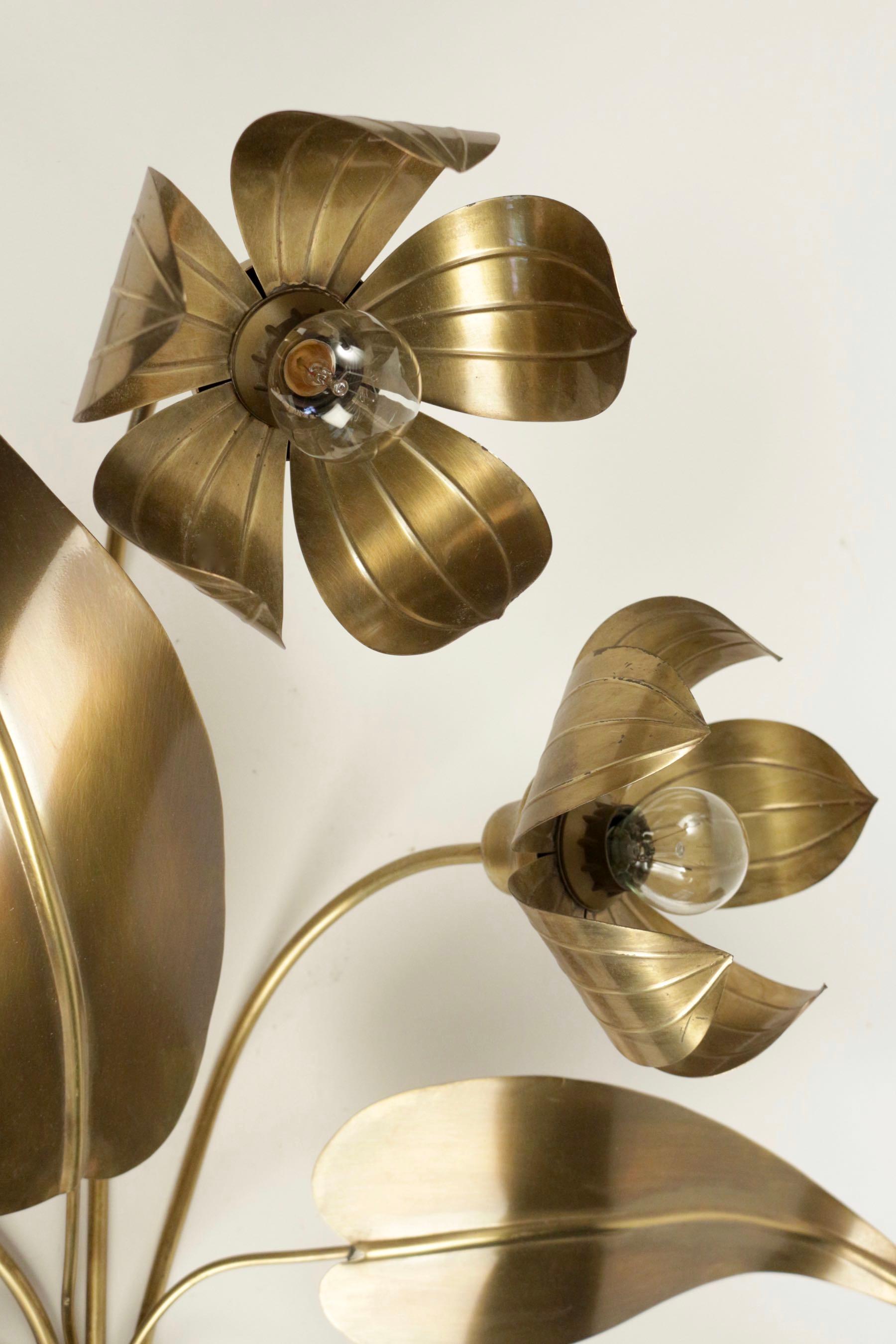 French 1960 Large Sconce Bouquet of Flowers, Maison FlorArt For Sale