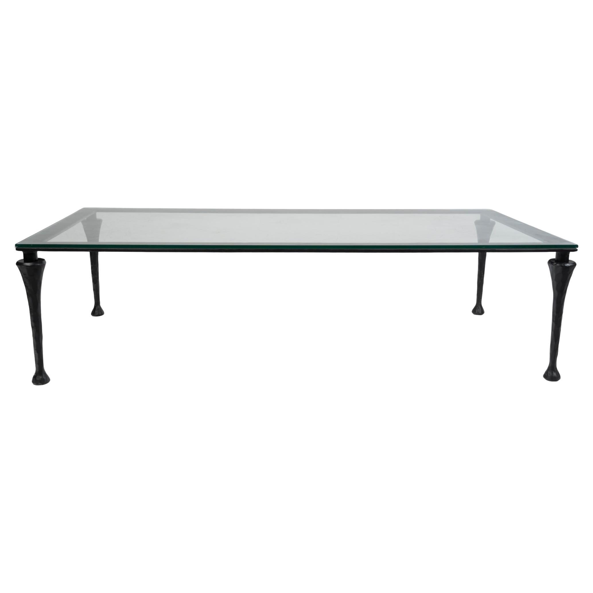 1960 Large wrought iron coffee table by Maison Roche im Zustand „Gut“ im Angebot in Saint-Ouen, FR