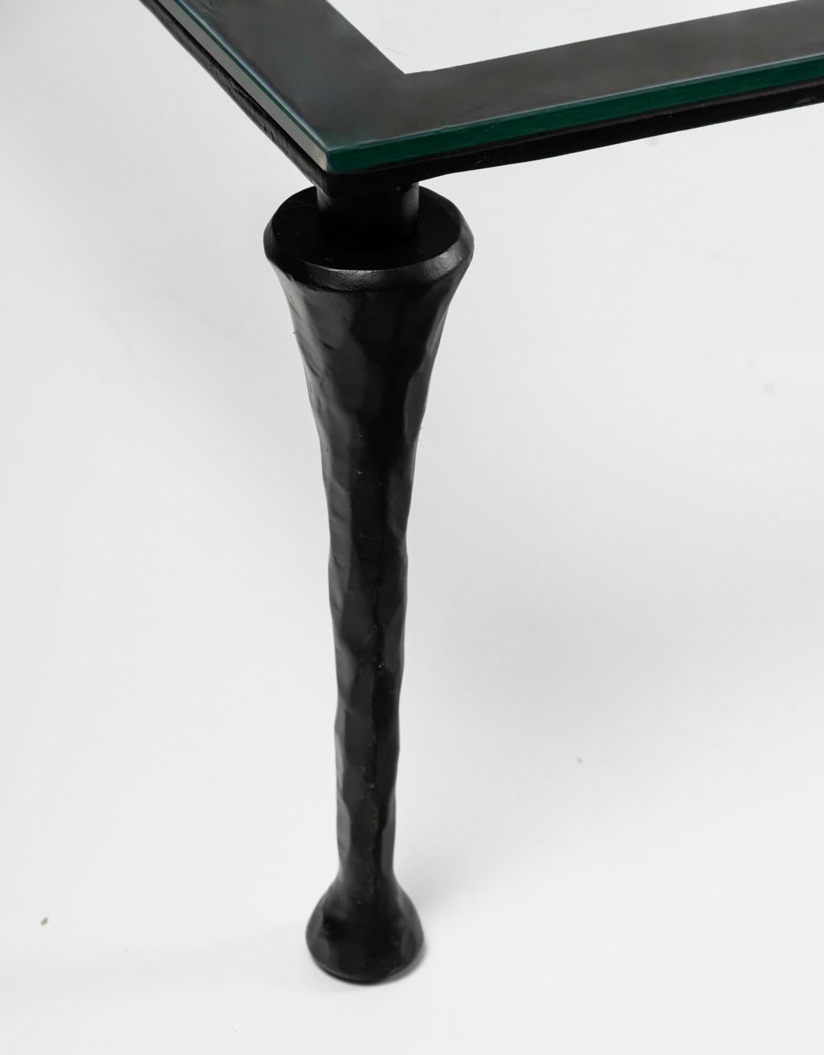 1960 Large wrought iron coffee table by Maison Roche (Mitte des 20. Jahrhunderts) im Angebot