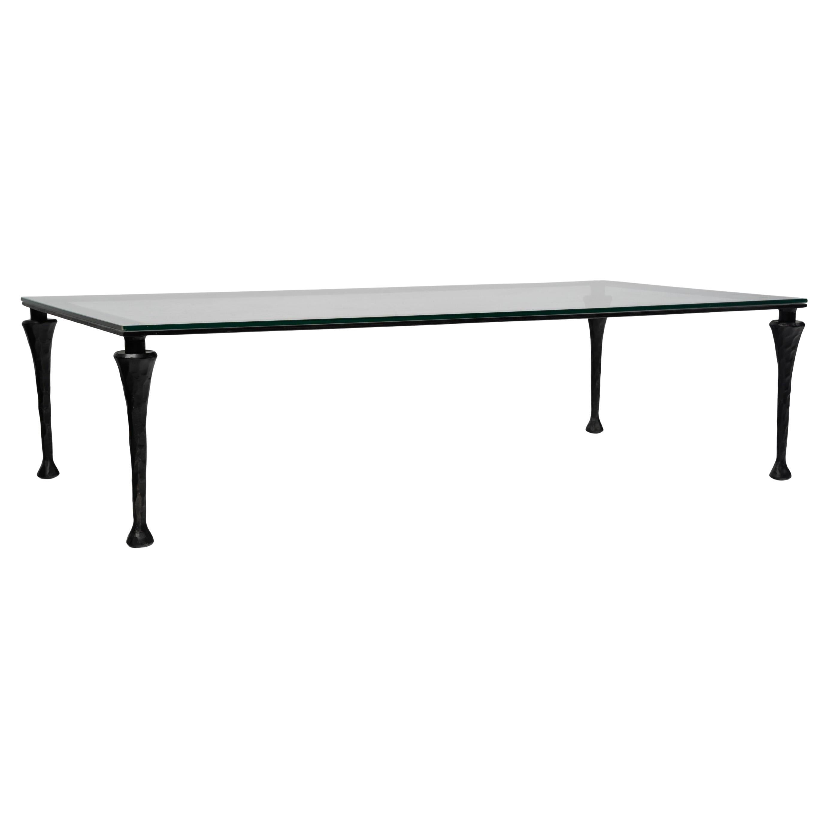 1960 Large wrought iron coffee table by Maison Roche