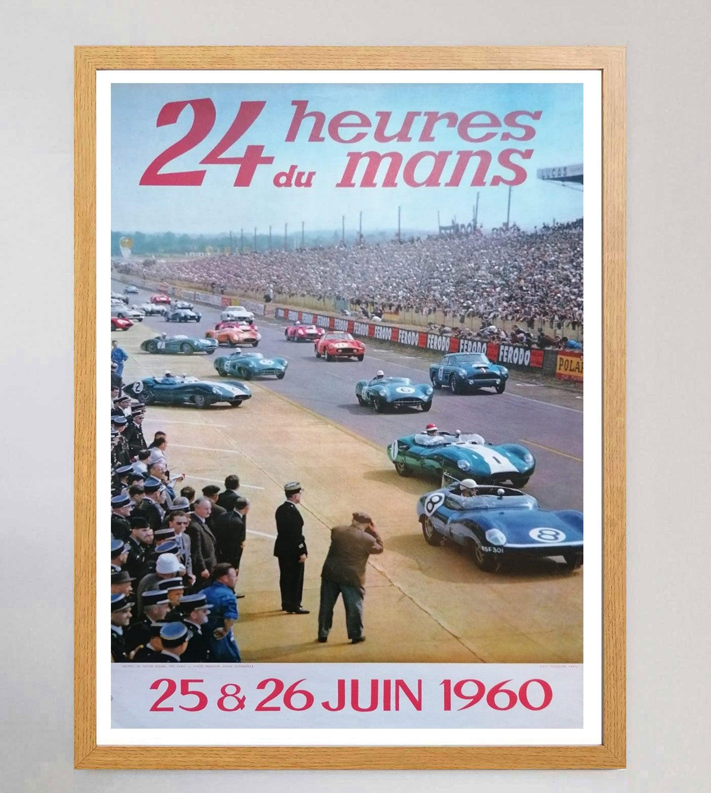 French 1960 Le Mans 24 Hours Original Vintage Poster For Sale