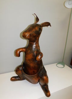 1960 Leather Kangaroo Magazine Holder by Dimitri Omersa for Abercrombie & Fitch