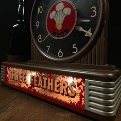 1960 light up three feathers whiskey sign by Schenley
