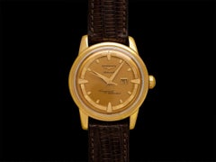 1960 Longines Conquest Deluxe Vintage Mens Full Size Watch - 18K Gold & Enamel