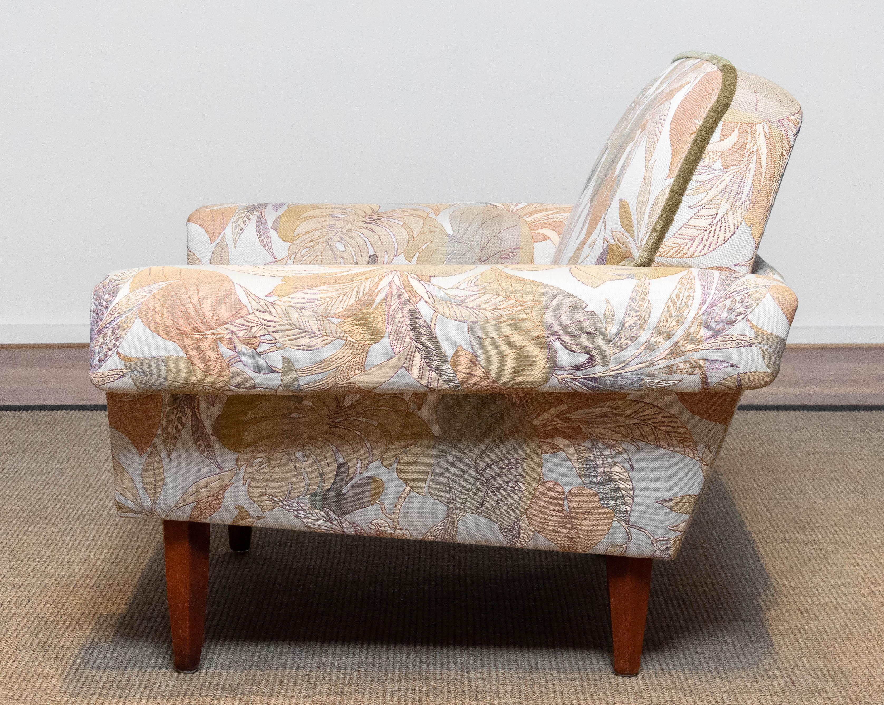 1960 Lounge Chair With Jacquard Fabric Attributed Johannes Andersen For Trensums For Sale 2