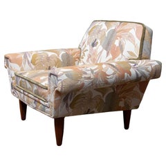 1960 Lounge Chair With Jacquard Fabric Attributed Johannes Andersen For Trensums