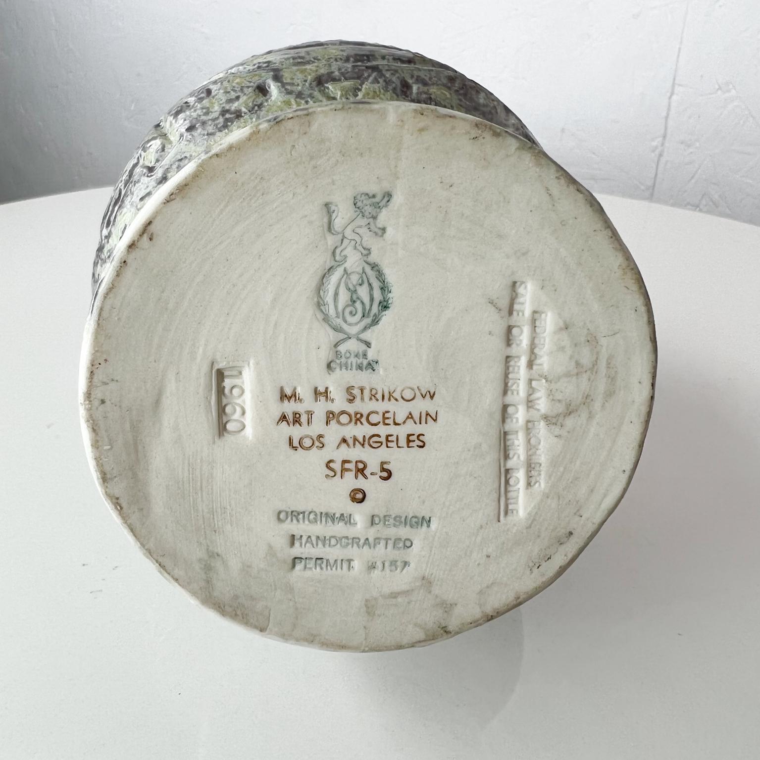 1960 M H Strikow Vintage Pottery Art Porcelain Handcrafted Decanter Los Angeles 8