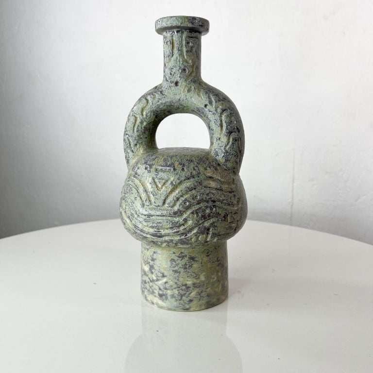 1960 M H Strikow Vintage Pottery Art Porcelain Handcrafted Decanter Los