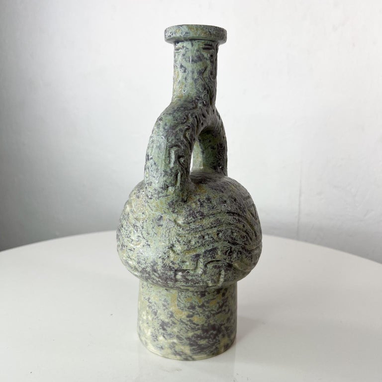 1960 M H Strikow Vintage Pottery Art Porcelain Handcrafted Decanter Los