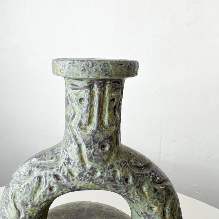 1960 M H Strikow Vintage Pottery Art Porcelain Handcrafted Decanter Los