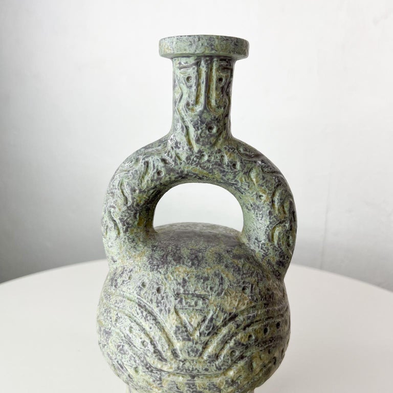 1960 M H Strikow Vintage Pottery Art Porcelain Handcrafted Decanter Los