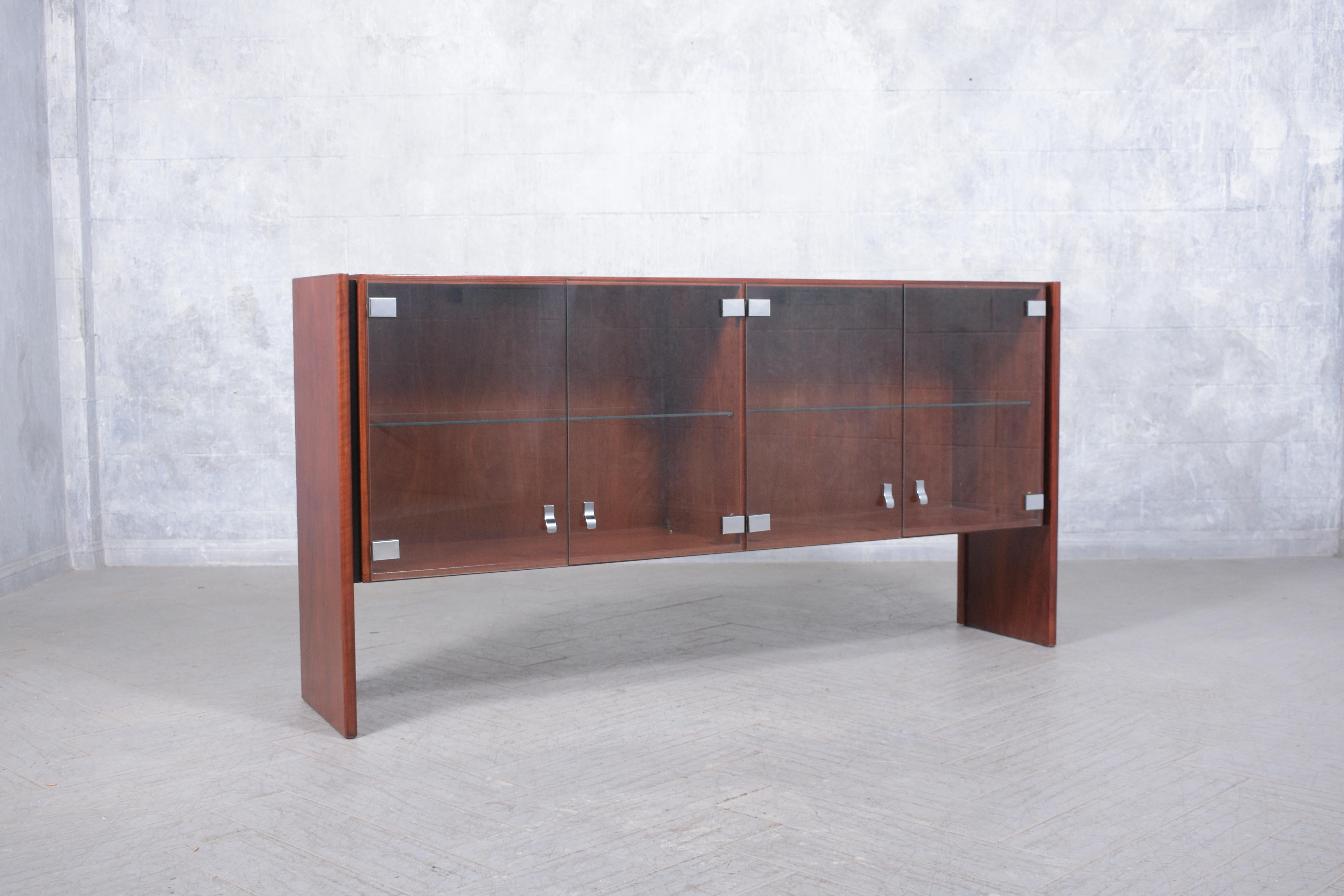 Mid-20th Century Restored 1960s Mahogany Cabinet: Mid-Century Elegance with Modern Flair For Sale