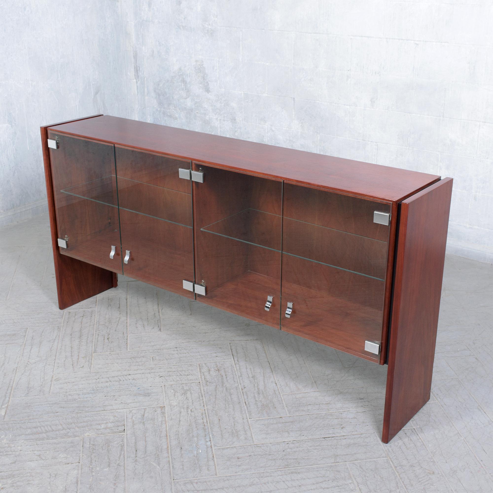 Restored 1960s Mahogany Cabinet: Mid-Century Elegance with Modern Flair For Sale 1