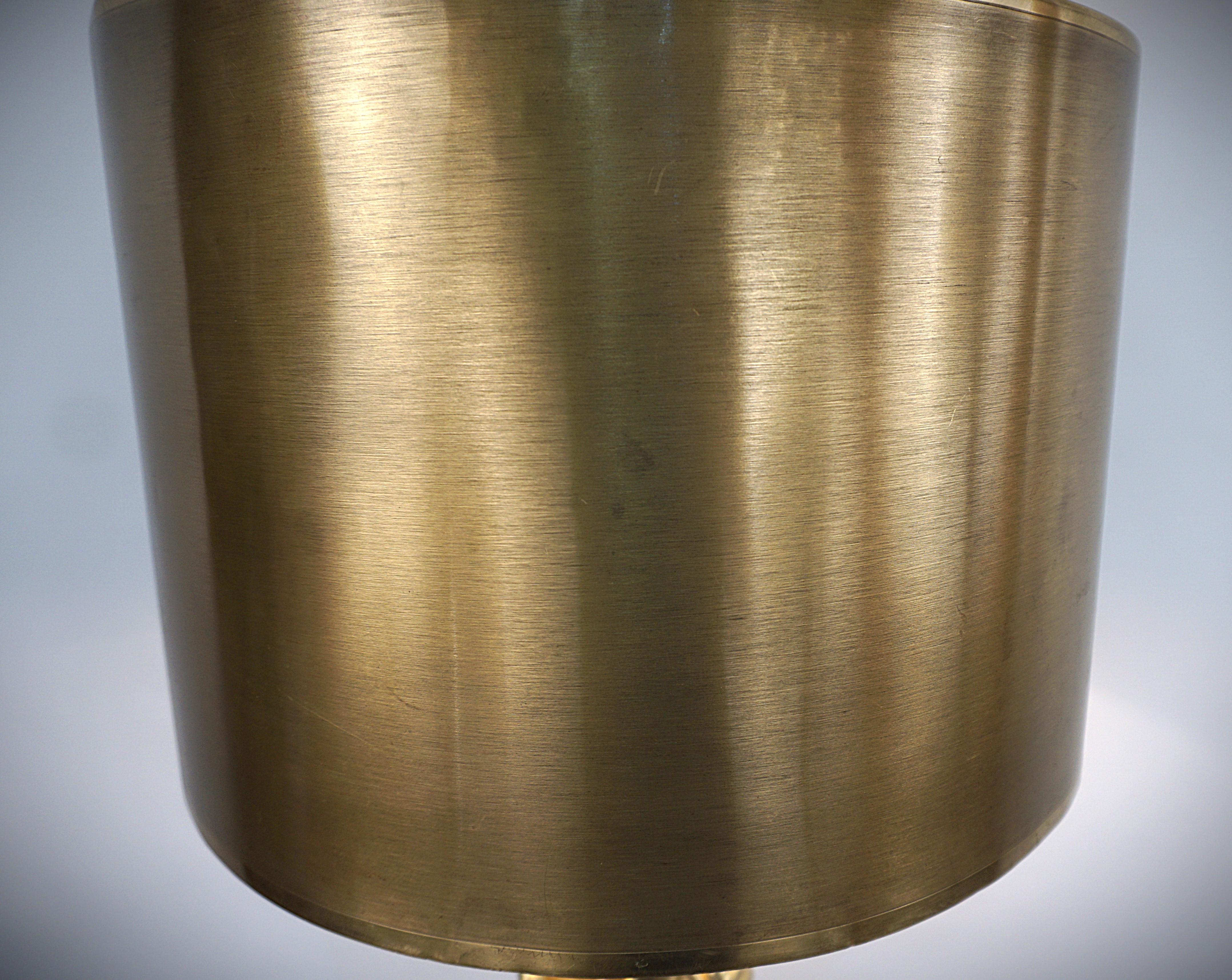 French 1960 Maison Charles Bronze Shell Design Table lamp