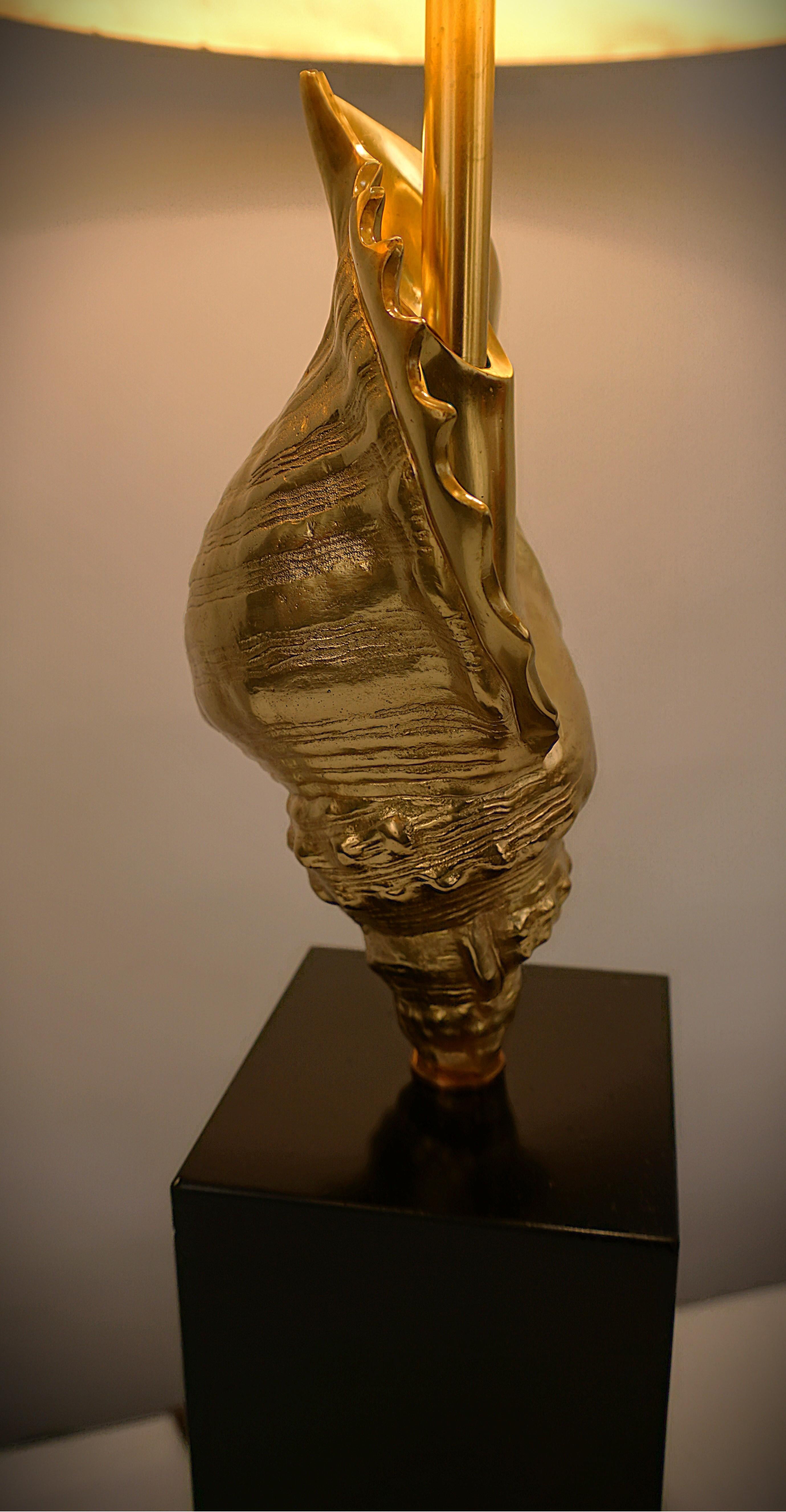 Mid-20th Century 1960 Maison Charles Bronze Shell Design Table lamp