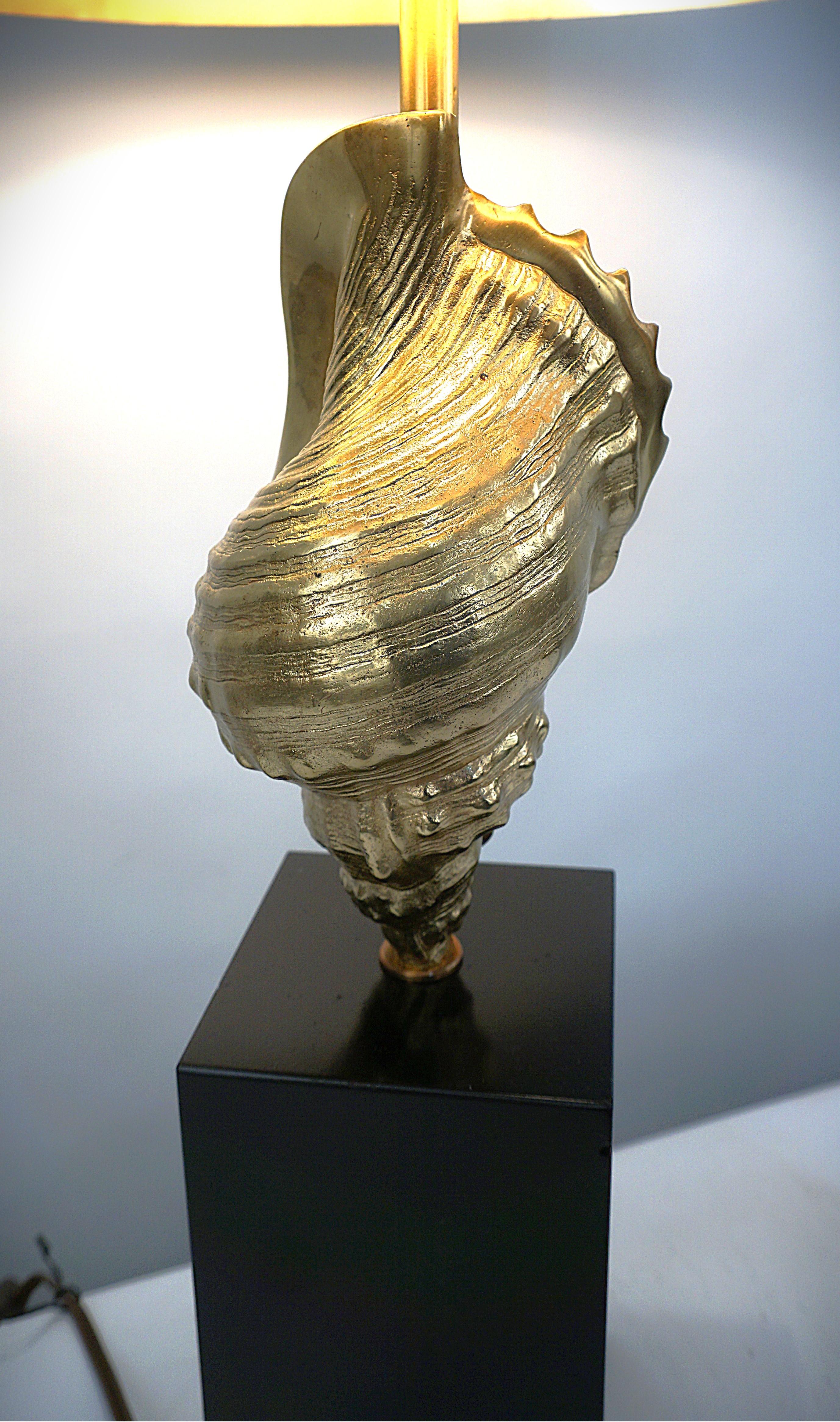 1960 Maison Charles Bronze Shell Design Table lamp 1