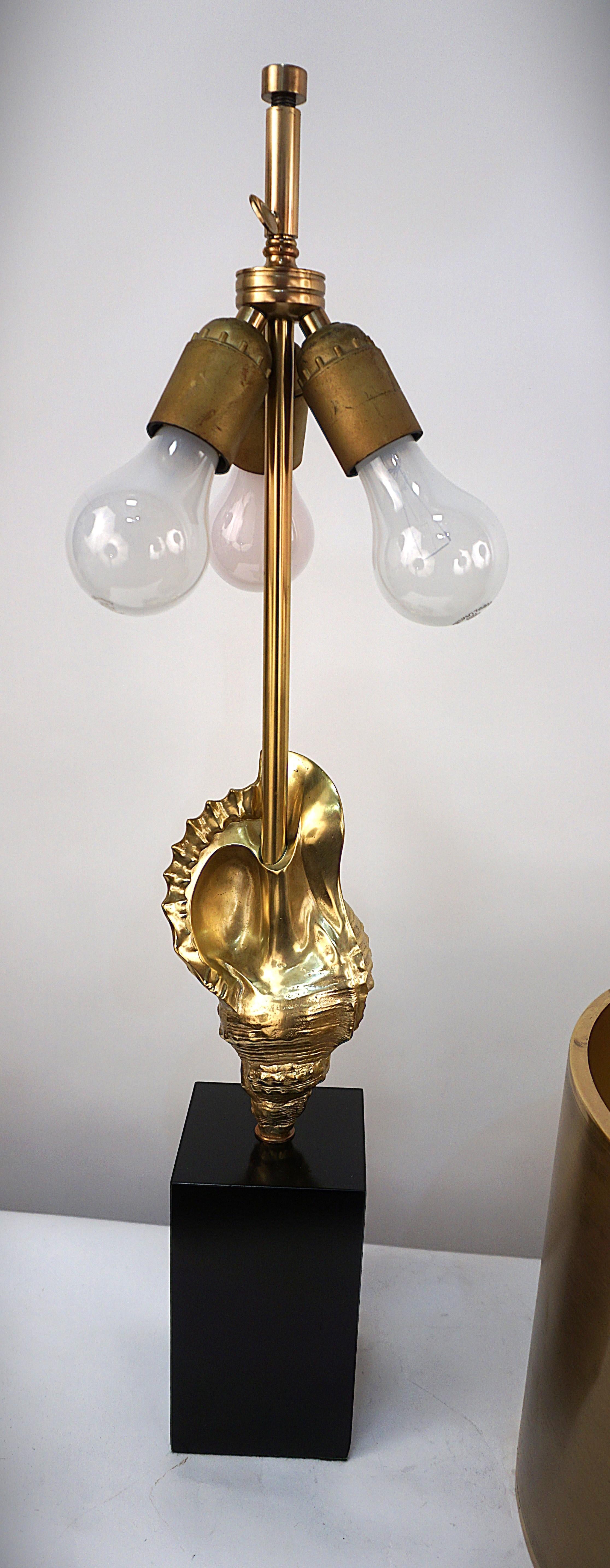 1960 Maison Charles Bronze Shell Design Table lamp 2