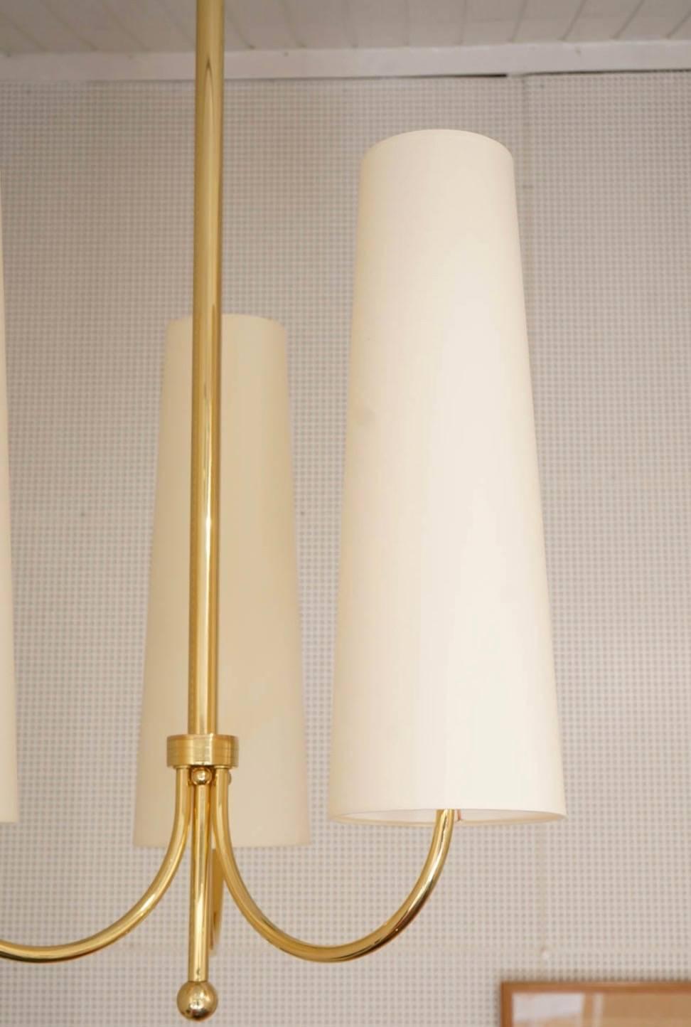 Mid-Century Modern 1960 Maison Honore Large Pair of Maison Honore Brass Sconces