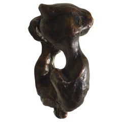 1960 Organic Sculpture Handle for Push Door, Abstract Art Bronze 