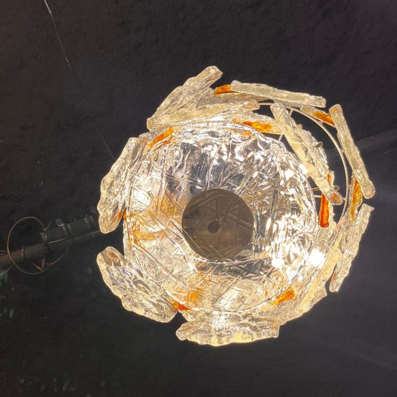 Italian 1960 Mazzega chandelier Italy For Sale