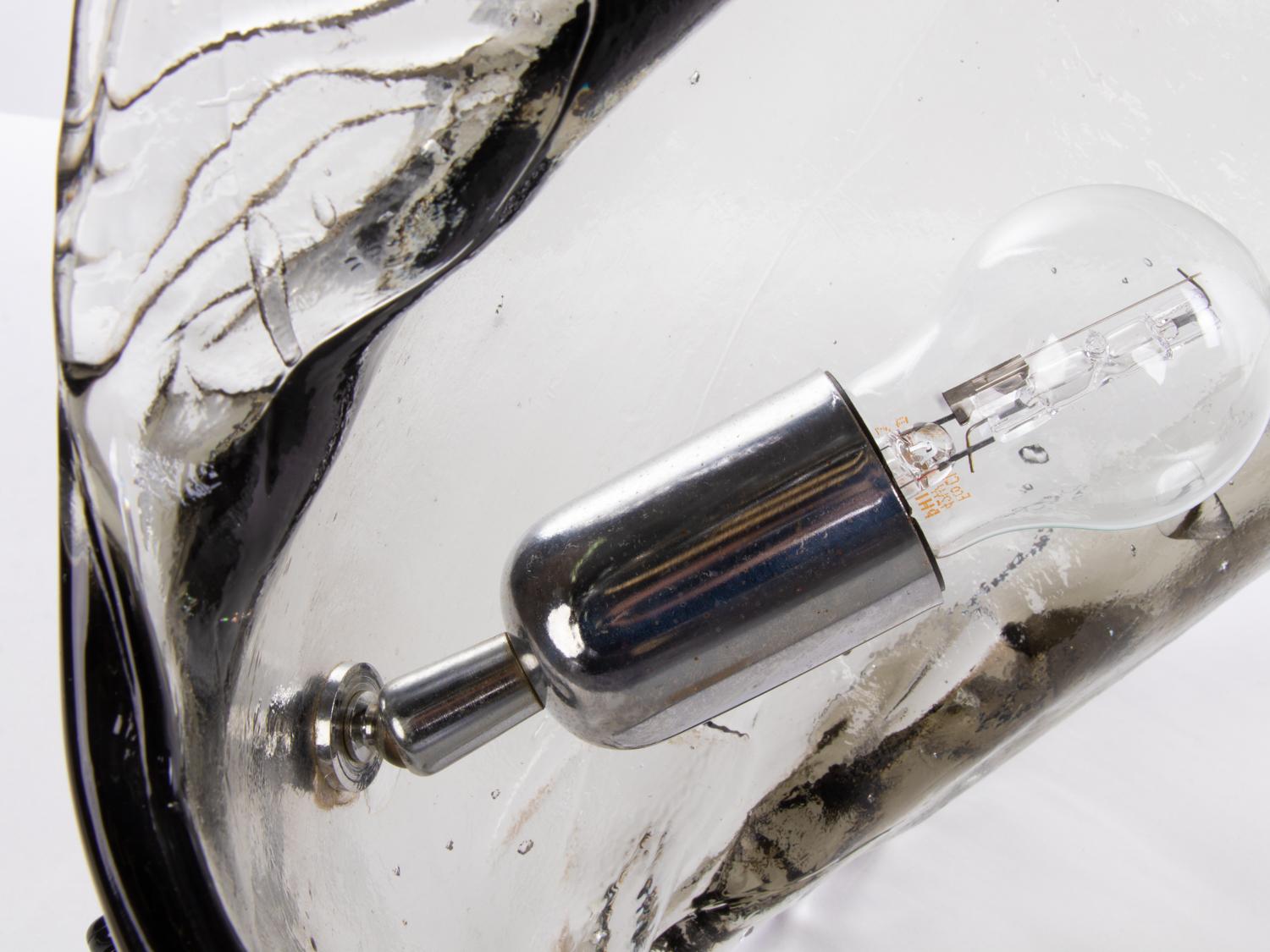 1960 Mazzega Oyster Table Lamp Smoked Murano Glass by Carlo Nason Attr. 2