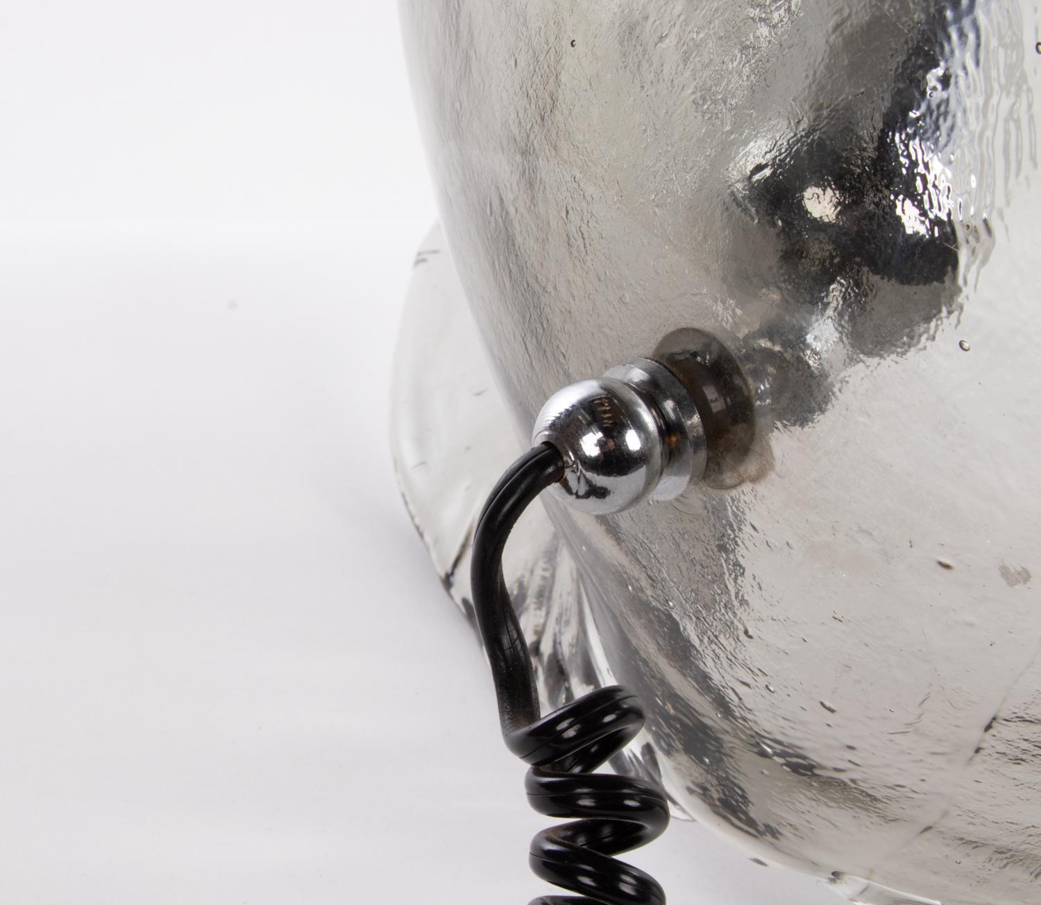 1960 Mazzega Oyster Table Lamp Smoked Murano Glass by Carlo Nason Attr. 3