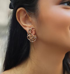 1960 Mid-century 18kt Rose Gold Earrings with Diamonds