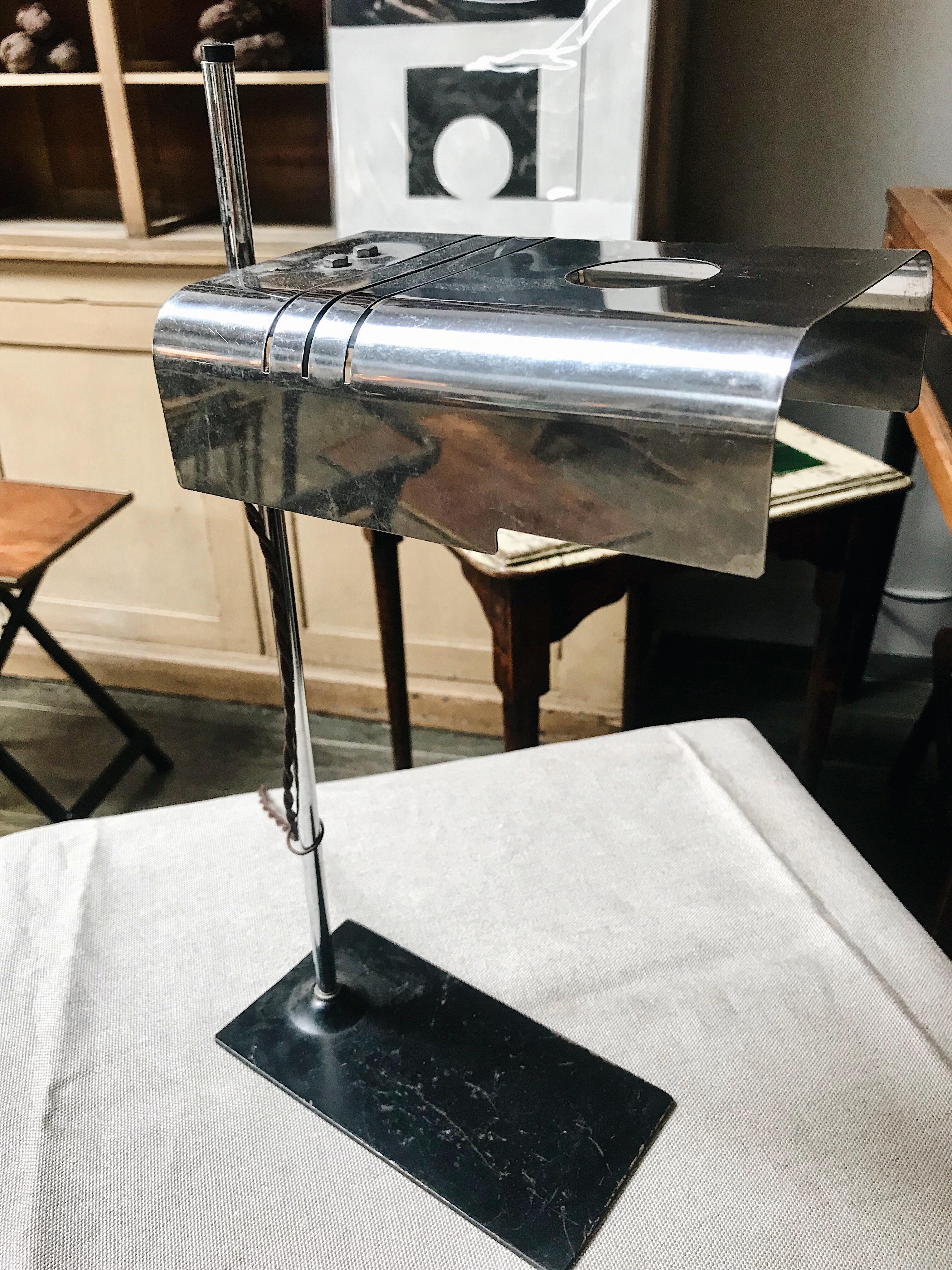 French Mid Century Modern Adjustable Chrome Desk Lamp