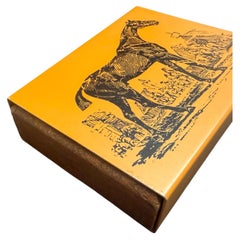 1960 Mid-Century Modern Fornasetti Style Metal and Wood Italian Box