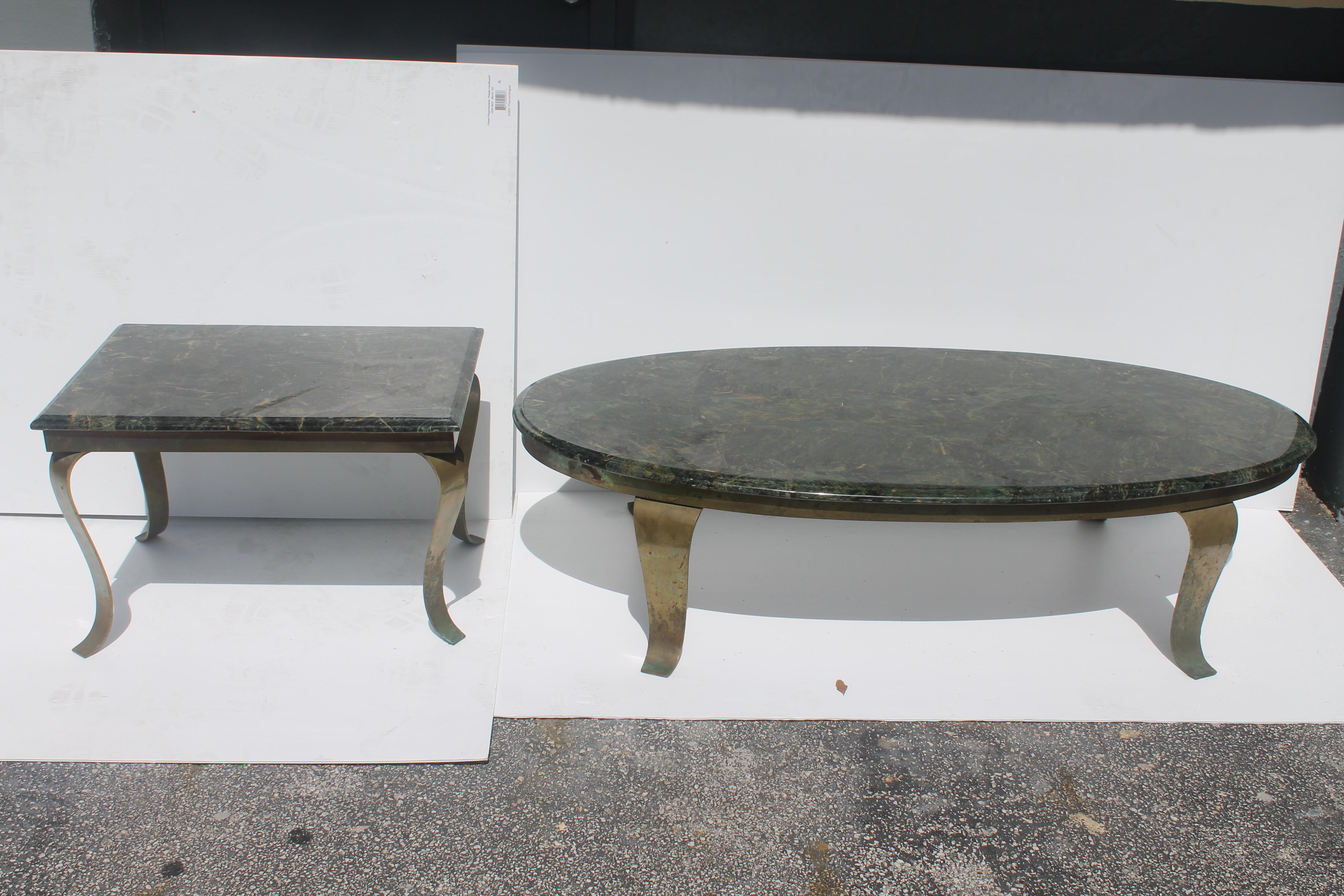 c1960's Mid Century Modern Cultured Marble Coffee Table with Matching Side/ Accent Table by Famed Mexican Designer 