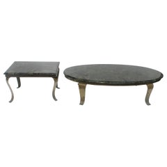 1960 Mid Century Modern "Muller"-Kult. Marmor und Streichholz. Beistelltisch von „Muller“