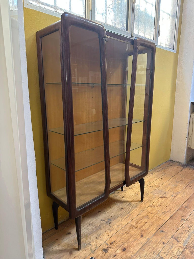 1960, Mid-Century Modern Vitrine, Wood and Glass, Possibly Dassi  Attribution at 1stDibs