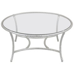 1960 Mid-Century Round Metal Coffee Table