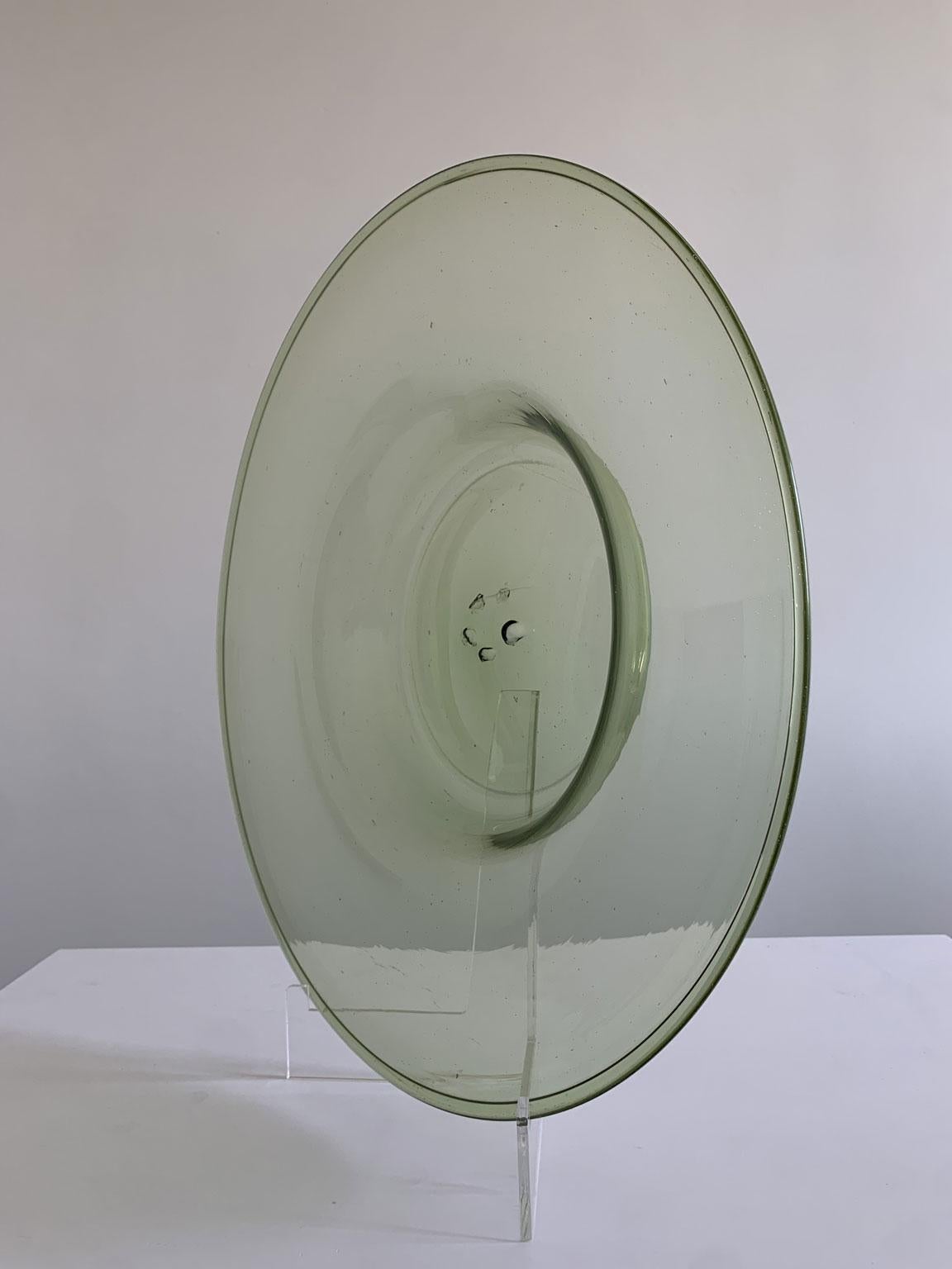 1960 Mid-Century Venezia Green Blown Glass Bowl For Sale 3