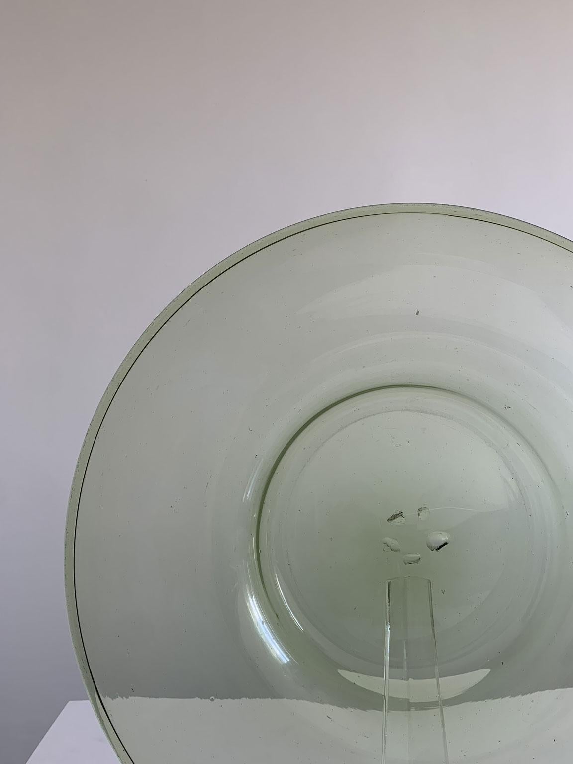 1960 Mid-Century Venezia Green Blown Glass Bowl For Sale 5
