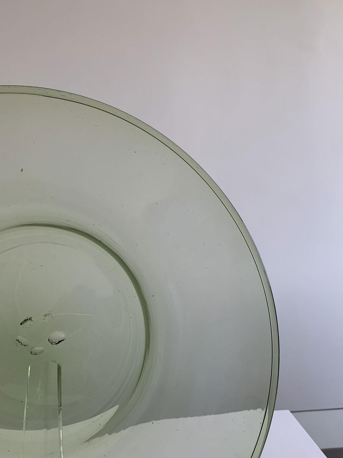 1960 Mid-Century Venezia Green Blown Glass Bowl For Sale 6